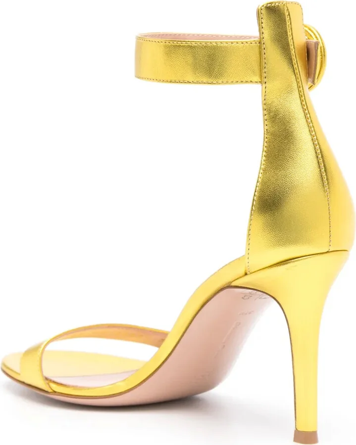 Portofino 85mm metallic-leather sandals - Image 3