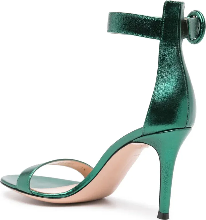 Portofino 85mm metallic-leather sandals - Image 3