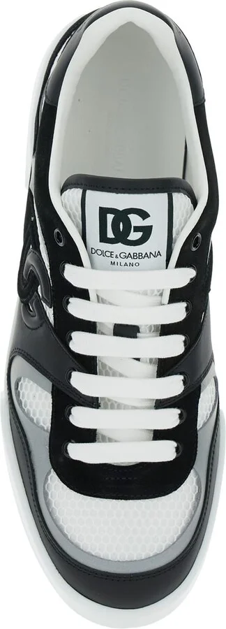 'portofino' Black And White Sneakers With Logo Patch On The Tongue And Logo Detail On The Side In Leather Blend Man - Image 4