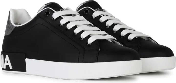 'portofino' Black Leather Sneakers - Image 2