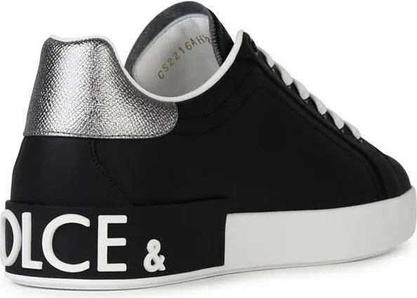 'portofino' Black Leather Sneakers - Image 3