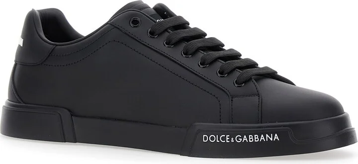 'portofino' Black Low Top Sneakers With Logo Patch On The Tongue And Logo Lettering On The Side In Leather Man - Image 2