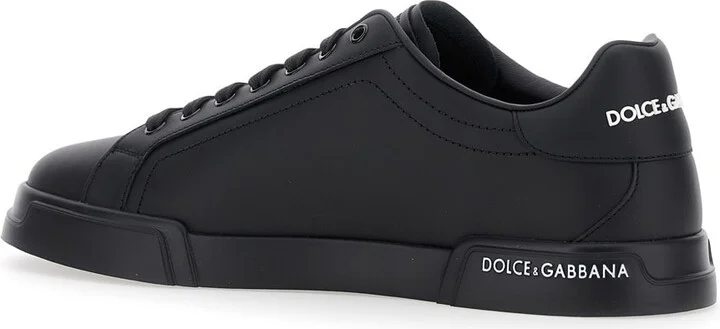 'portofino' Black Low Top Sneakers With Logo Patch On The Tongue And Logo Lettering On The Side In Leather Man - Image 3
