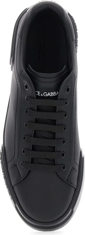 'portofino' Black Low Top Sneakers With Logo Patch On The Tongue And Logo Lettering On The Side In Leather Man - Image 4