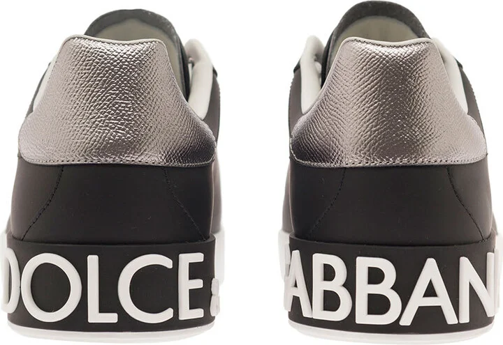 'portofino' Black Low Top Sneakers With Metal Heel Tab And Logo Patch In Leather Man - Image 4