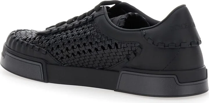 'portofino' Black Sneakers With Mesh Inserts And Embossed Logo On The Side In Leather Man - Image 3