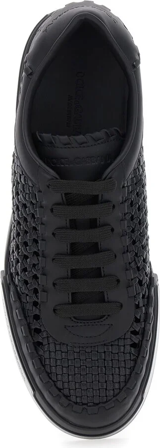 'portofino' Black Sneakers With Mesh Inserts And Embossed Logo On The Side In Leather Man - Image 4