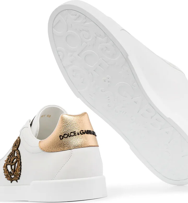 Portofino crown-patch leather sneakers - Image 3
