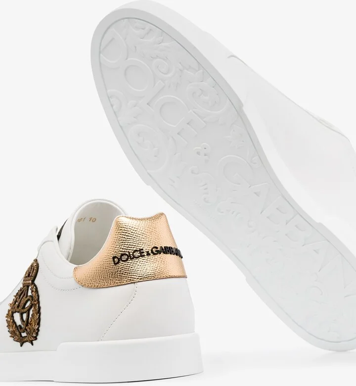 Portofino Crown-Patch Leather Sneakers - Image 3