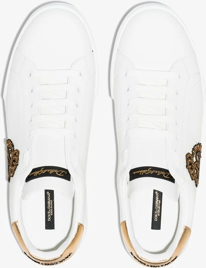 Portofino Crown-Patch Leather Sneakers - Image 4