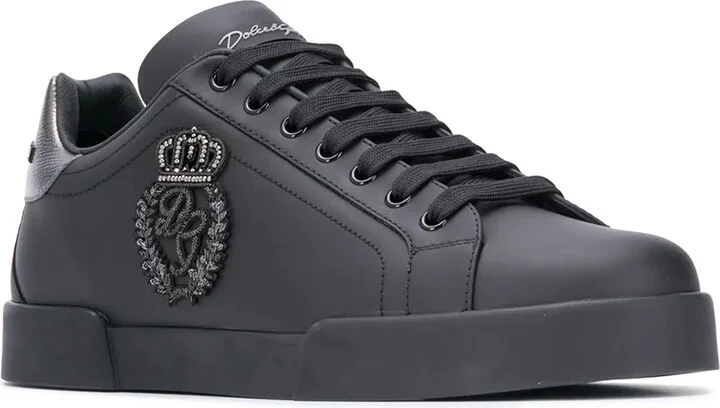 Portofino crown-patch leather sneakers - Image 2