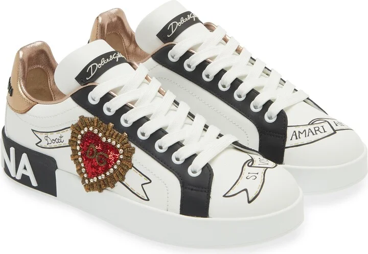 Portofino Embellished Leather Sneaker