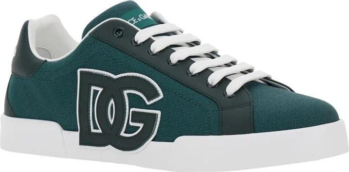 'portofino' Green Low Top Sneakers With Logo Patch On Tongue And Side In Cotton Blend Man - Image 2