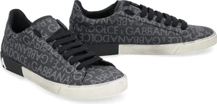 Portofino Leather And Fabric Low-top Sneakers - Image 3
