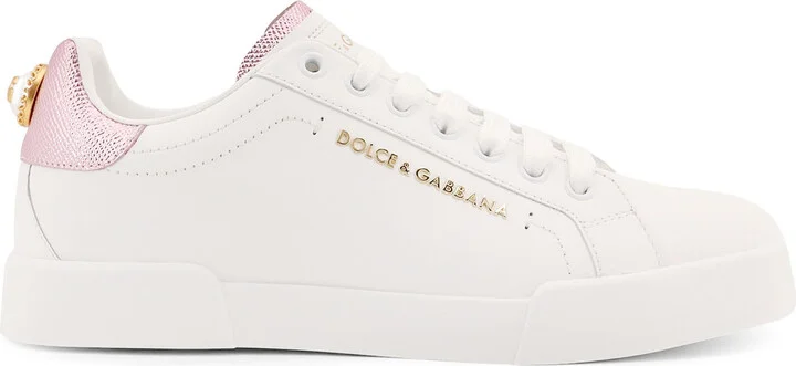 Portofino Leather Low-top Sneakers With Lateral Lettering Logo