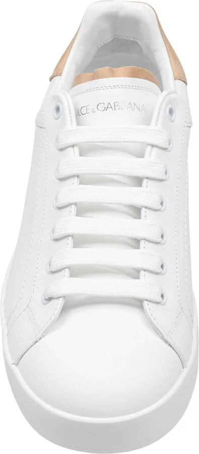 Portofino Leather Sneakers In White And Tan - Image 3