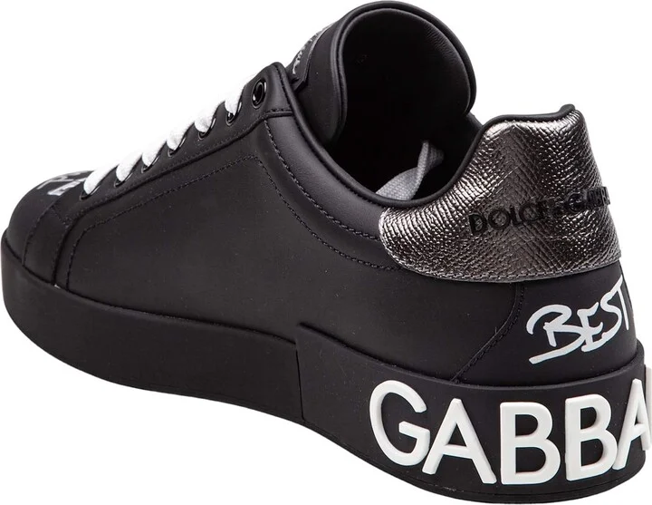Portofino Leather Sneakers With Embroidery And Patches - Image 4