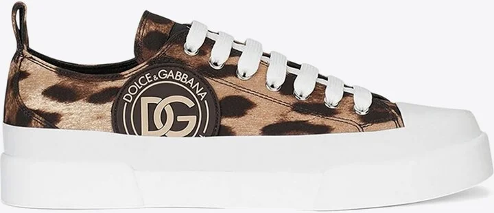 Portofino Leopard Print Low-Top Sneakers