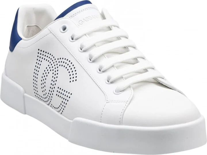 Portofino Light Sneakers In White And Blue Leather - Image 2