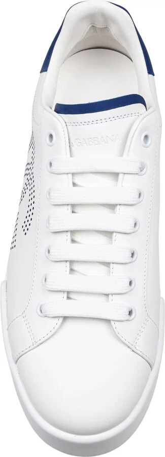 Portofino Light Sneakers In White And Blue Leather - Image 3