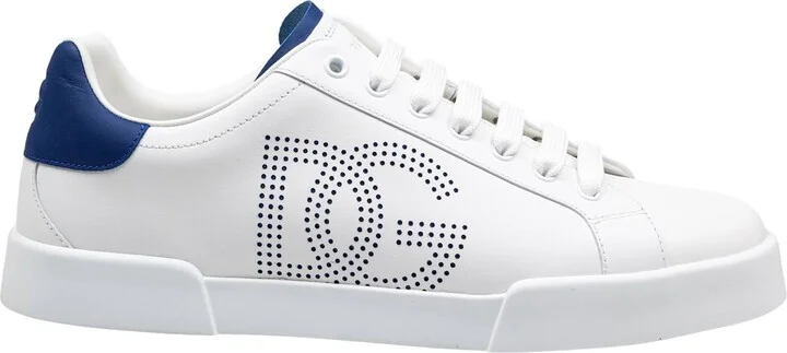 Portofino Light Sneakers In White And Blue Leather