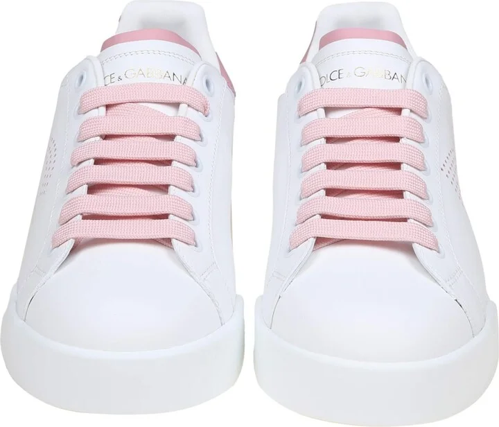 Portofino Light Sneakers In White And Pink Leather - Image 3