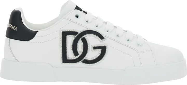 'Portofino Light' White Sneakers With Embroidered Logo On The Side And Logo Patch On The Tongue In Leather Woman