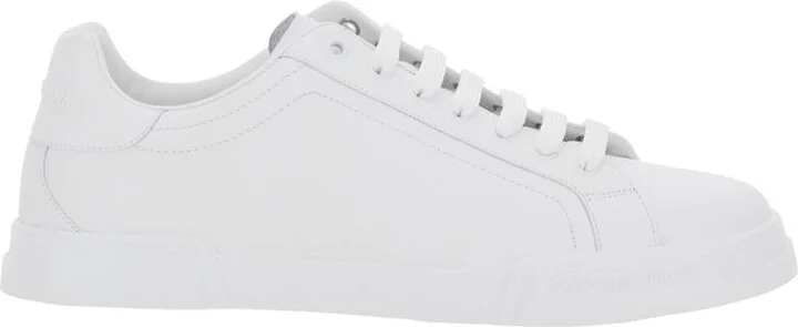 'Portofino Light' White Sneakers With Logo Patch On The Tongue And Tonal Logo Lettering On The Heel In Leather Man