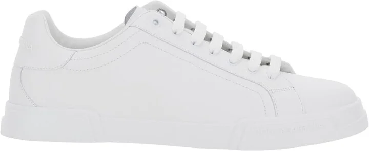 'portofino Light' White Sneakers With Logo Patch On The Tongue And Tonal Logo Lettering On The Heel In Leather Man