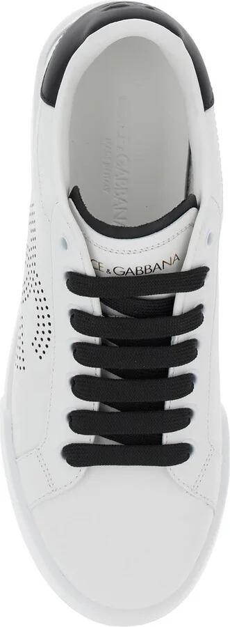 'portofino Light' White Sneakers With Perforated Logo On The Side And Logo Patch On The Tongue In Leather Woman - Image 4