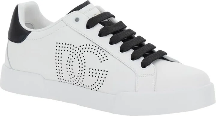 'Portofino Light' White Sneakers With Perforated Logo On The Side And Logo Patch On The Tongue In Leather Woman - Image 2