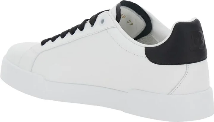 'Portofino Light' White Sneakers With Perforated Logo On The Side And Logo Patch On The Tongue In Leather Woman - Image 3