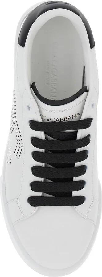 'Portofino Light' White Sneakers With Perforated Logo On The Side And Logo Patch On The Tongue In Leather Woman - Image 4