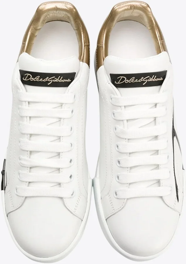 Portofino Logo Print Leather Sneakers - Image 3
