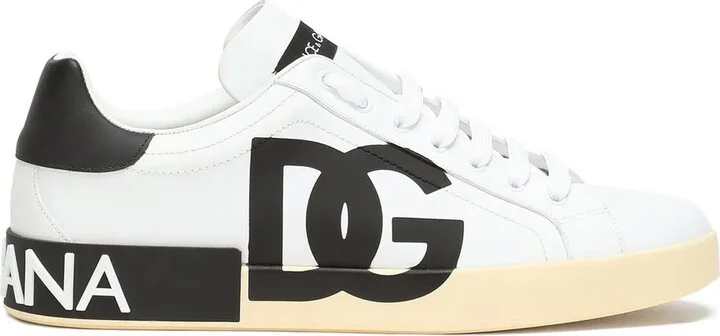Portofino logo-print leather sneakers
