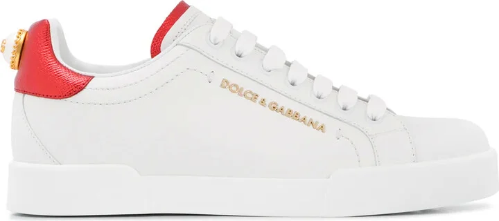 Portofino logo-tag leather sneakers