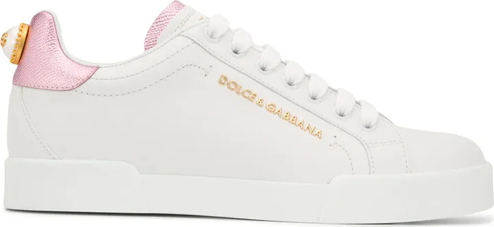 Portofino logo-tag leather sneakers