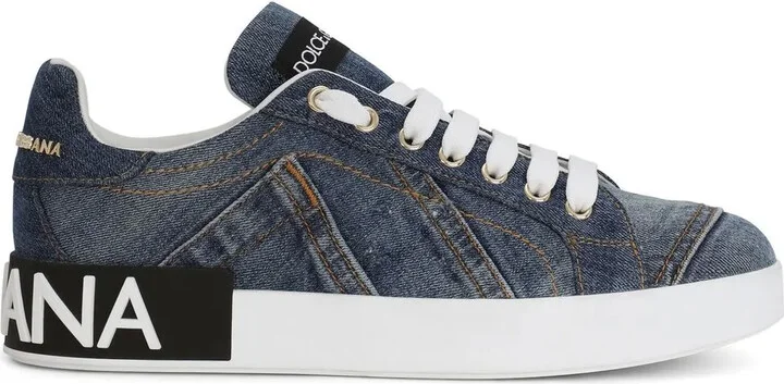 Portofino logo-tag leather sneakers