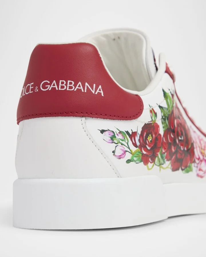 Portofino Painted Flower Leather Sneakers - Image 3
