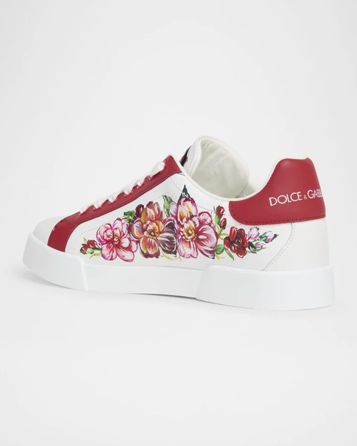 Portofino Painted Flower Leather Sneakers - Image 5
