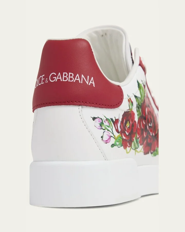 Portofino Painted Flower Leather Sneakers - Image 3