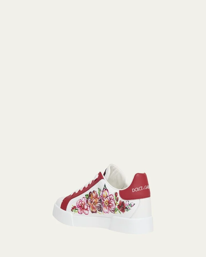 Portofino Painted Flower Leather Sneakers - Image 5