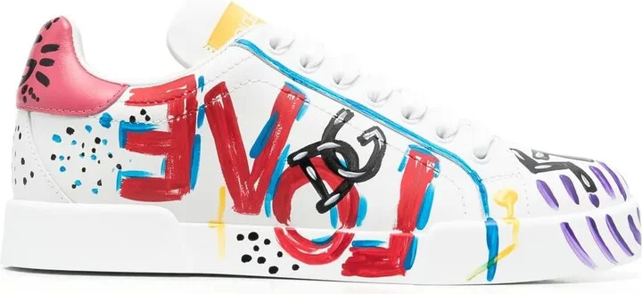 Portofino painted leather sneakers