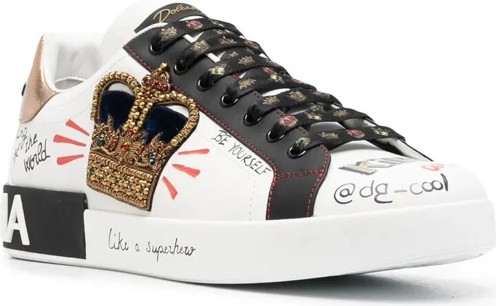 Portofino patch-detail leather sneakers - Image 2