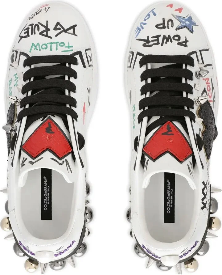Portofino patch-detail leather sneakers - Image 4