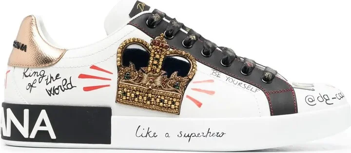 Portofino patch-detail leather sneakers