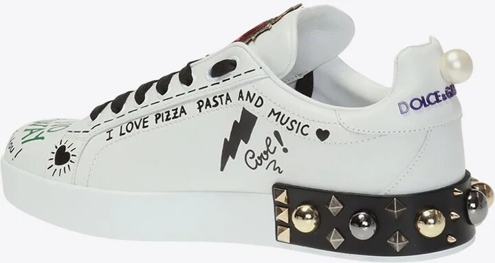 Portofino Printed Leather Sneakers - Image 2