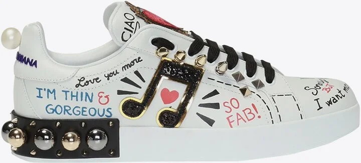 Portofino Printed Leather Sneakers