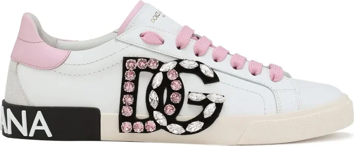 Portofino rhinestone-logo sneakers