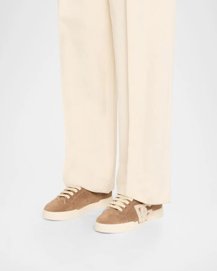 Portofino Shearling-Lined Low-Top Suede Sneakers - Image 6